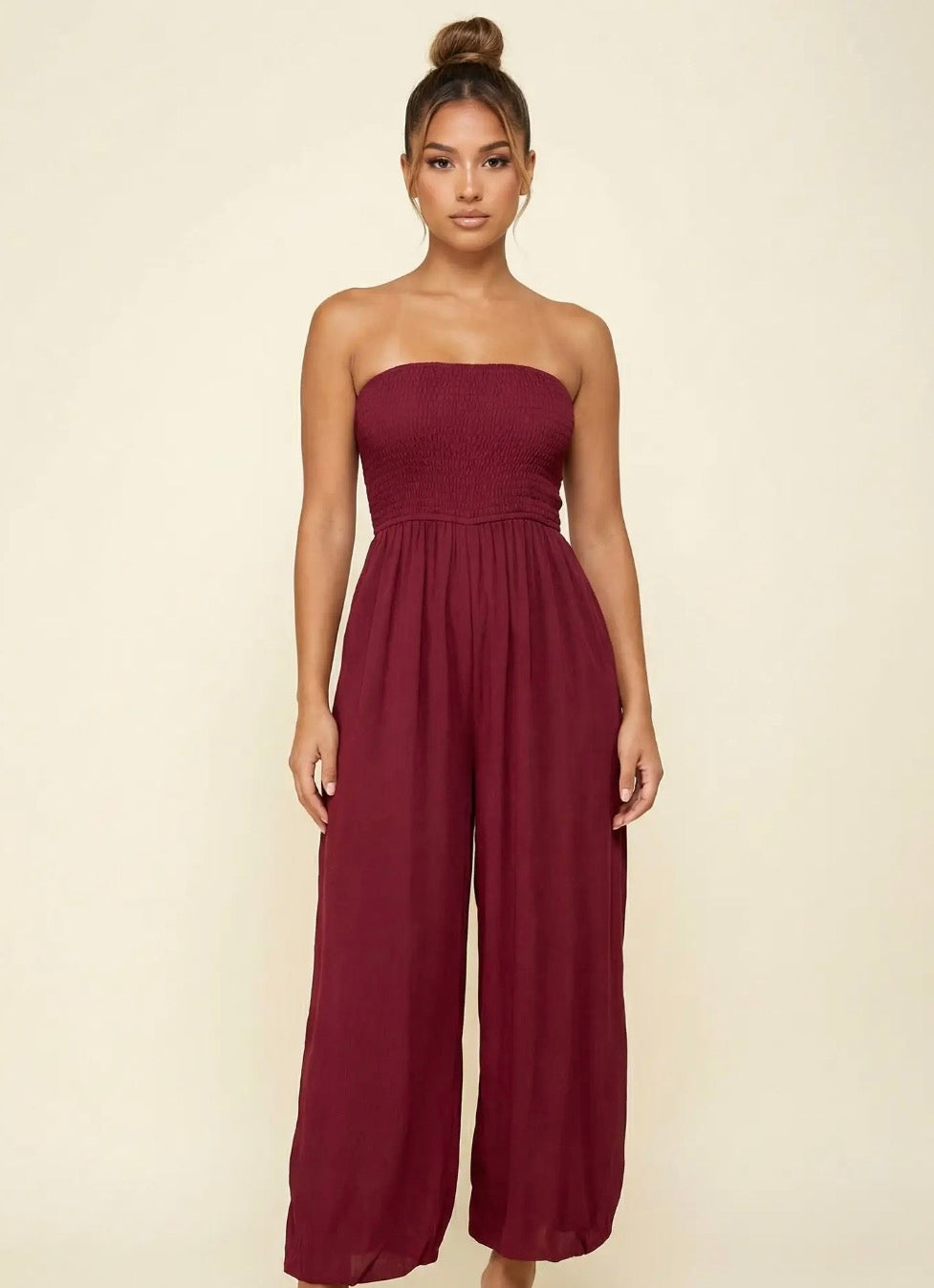 Yoru Chiffon Smocked Balloon Jumpsuit