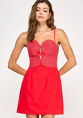 Top Stitch Bustier Mini Dress
