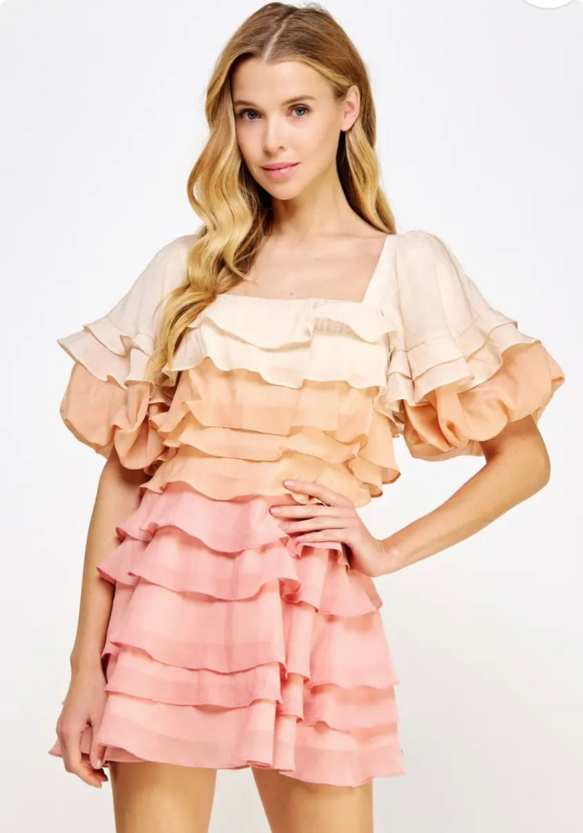 Tired Ruffled Layered Mini Dress