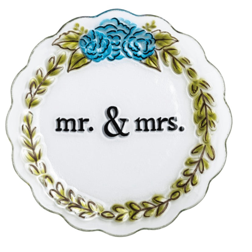 Glass Ruffle Mr. & Mrs. Platter