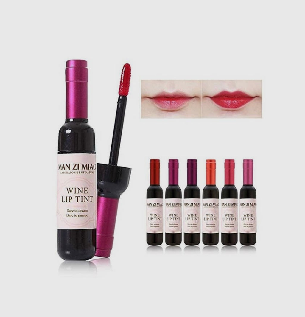 Purple wine lip tint.