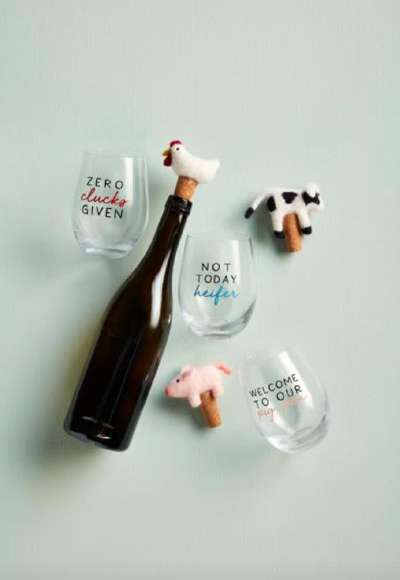 Farm Wine Glass Topper Set