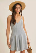 Summer Pield Romance Mineral-Washed Pit and Flare Romper