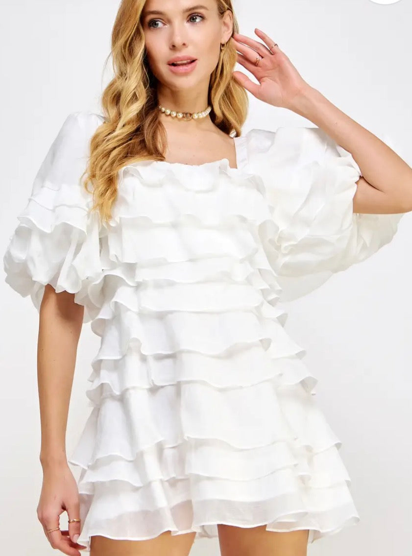 Tired Ruffled Layered Mini Dress