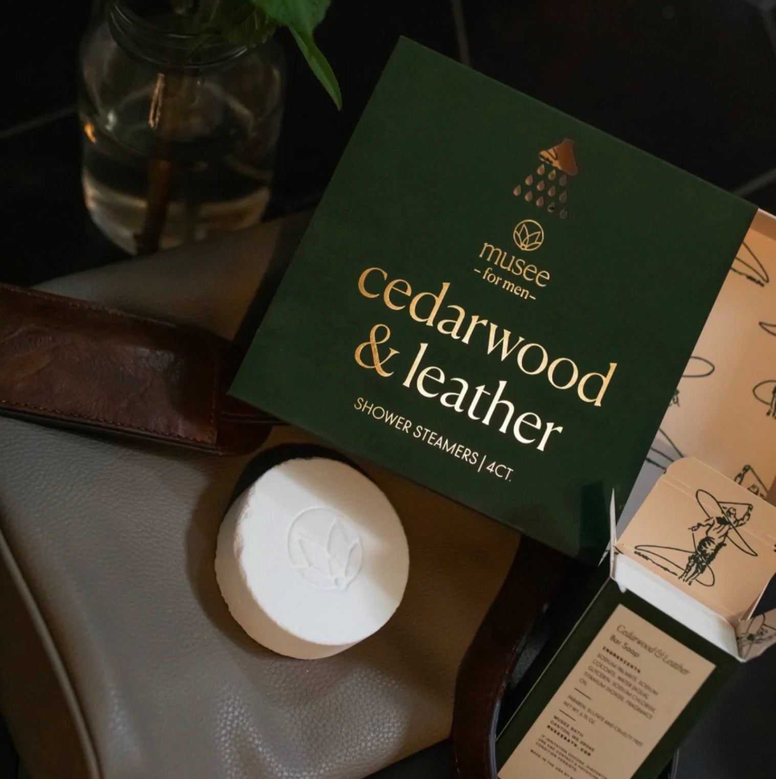 Musee for Men - Cedarwood & Leather Shower Steamers