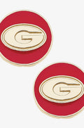 Georgia Bulldogs Enamel Logo Stud Earrings in shiny gold