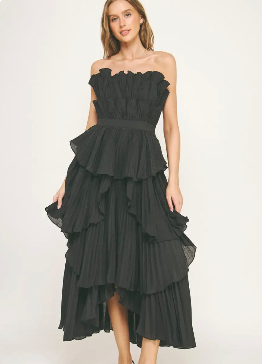 *Pleated Layered Ruffled Maxi*