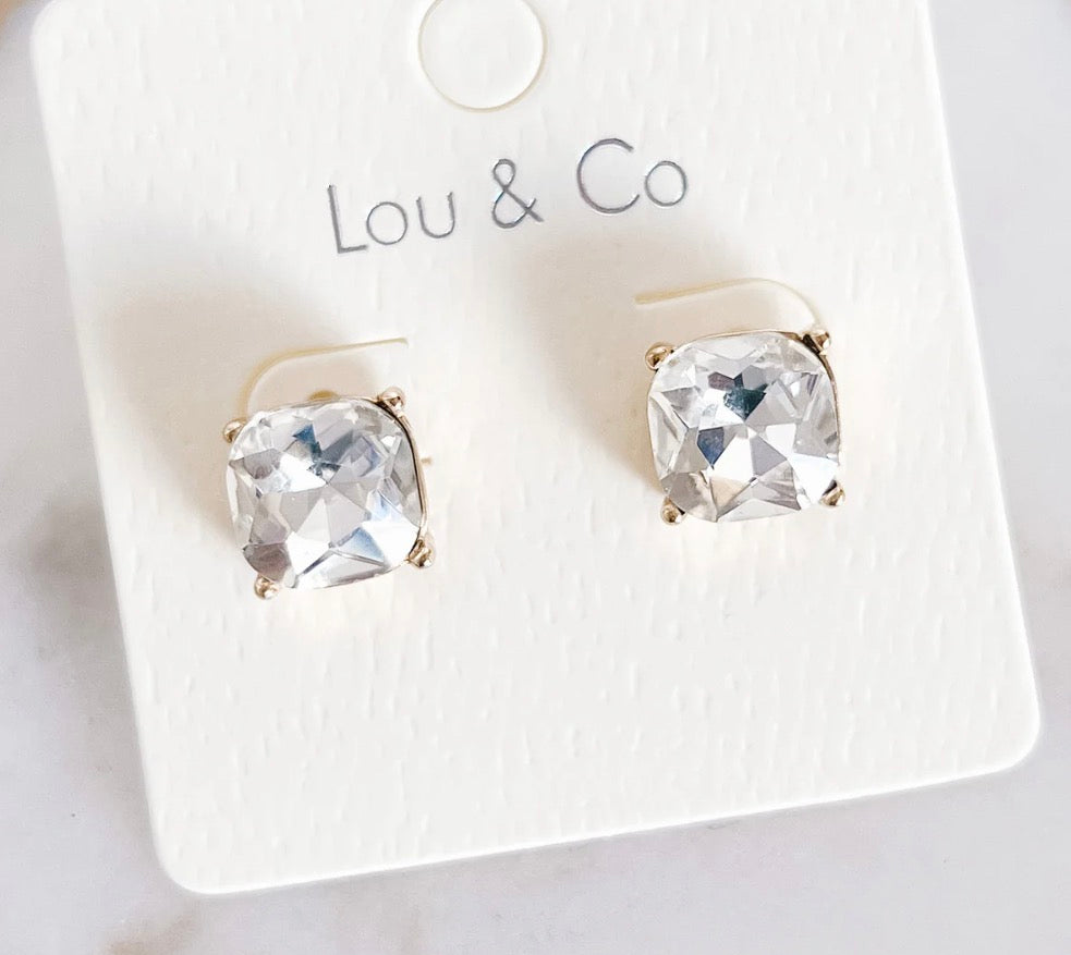 Clear Square Earring