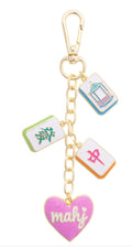 Dragon Mahjong Heart Cluster Bag Charm