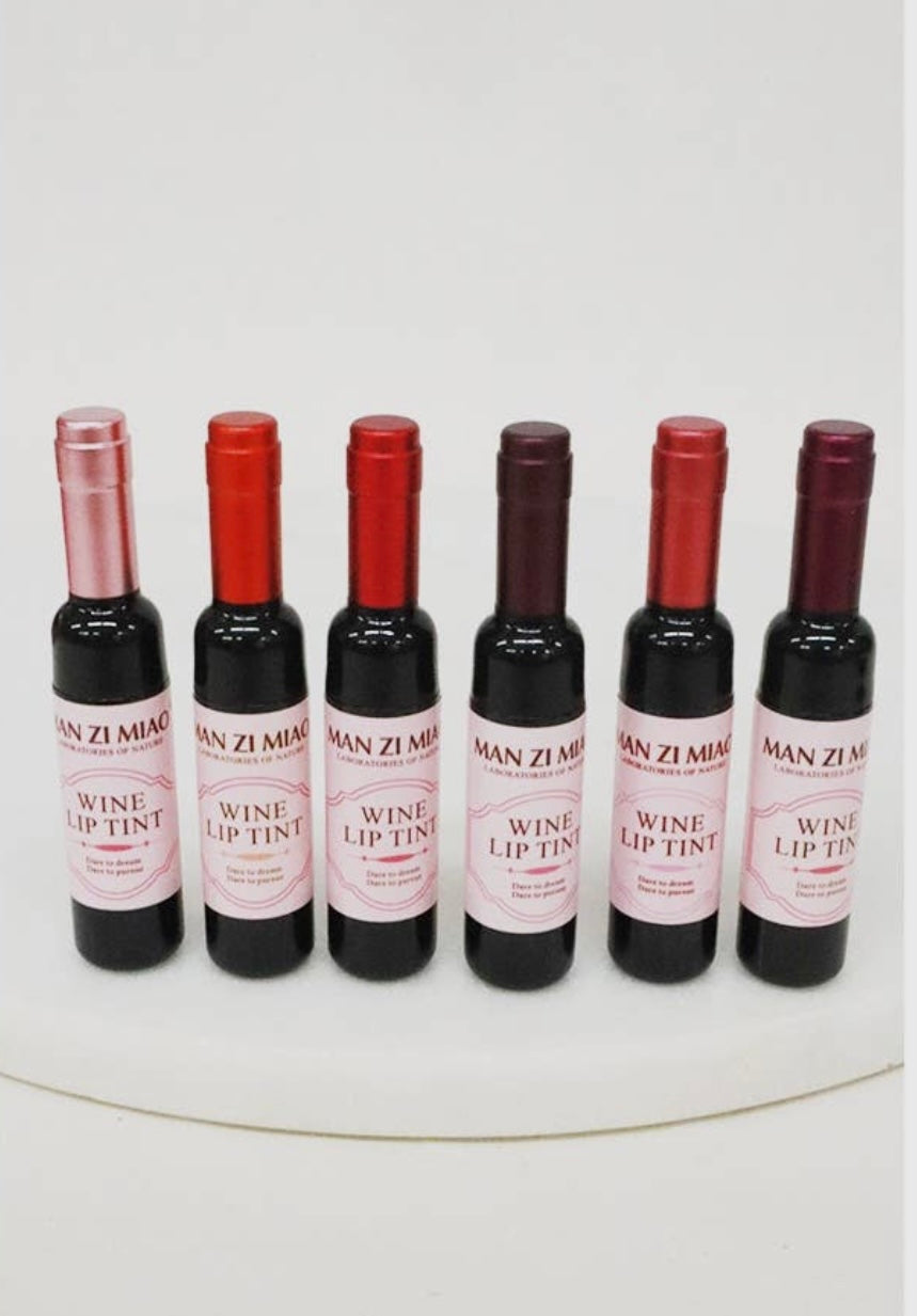 Assorted wine lip tint.