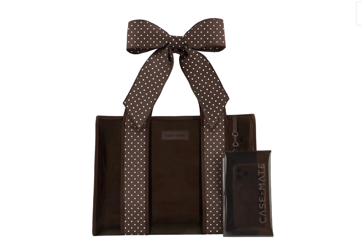 Espresso Polka Dot Jelly Bow Tote