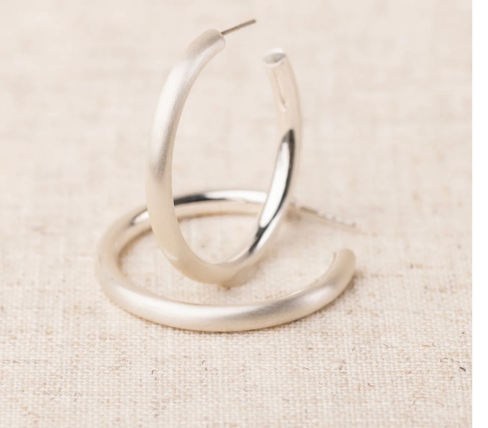 Heather Brushed Silver Earrings