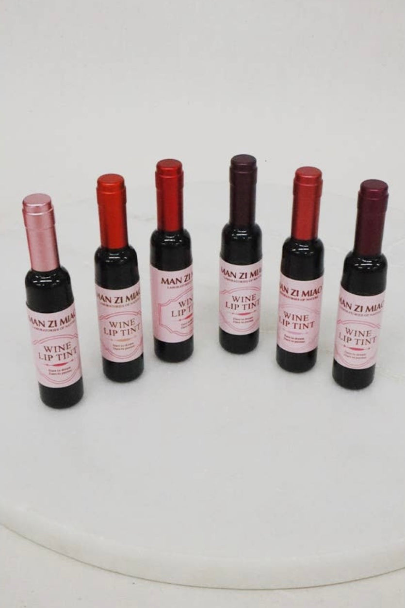 Assorted wine lip tint.