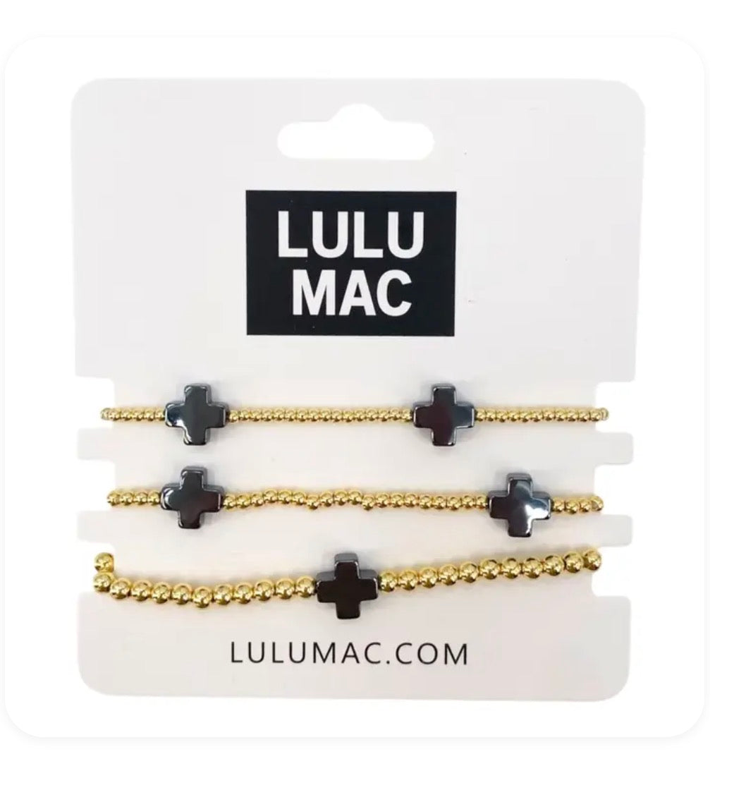 Lulu Mac Black Cross Bracelet