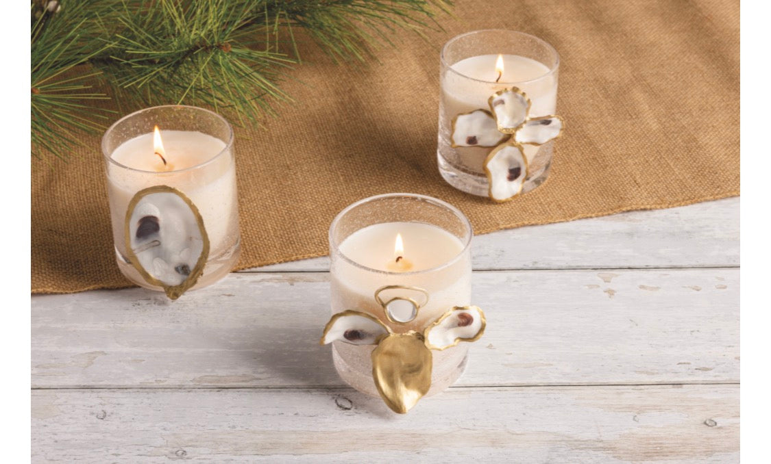 OYSTER BUBBLE GLASS SEA CANDLE