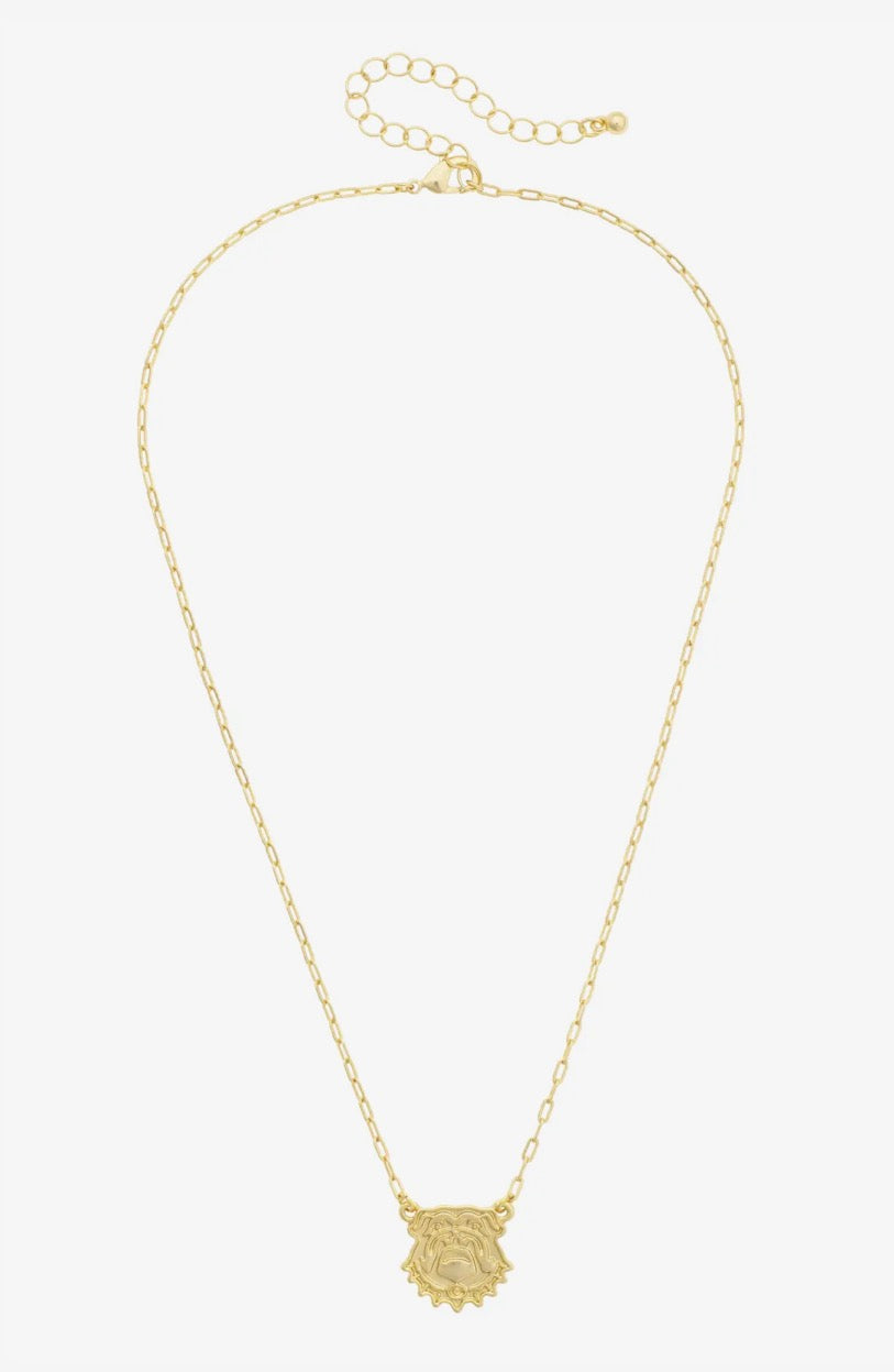 Georgia Bulldogs 24k Stamped Necklace