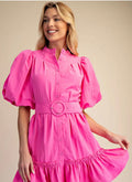 Short-Sleeve Button Down Dress