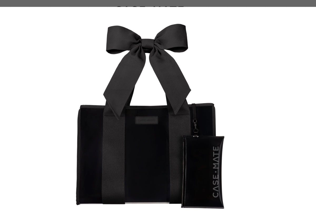 Midnight Black Jelly Bow Tote