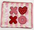 XOXO Pink/White Beaded Coin Purse
