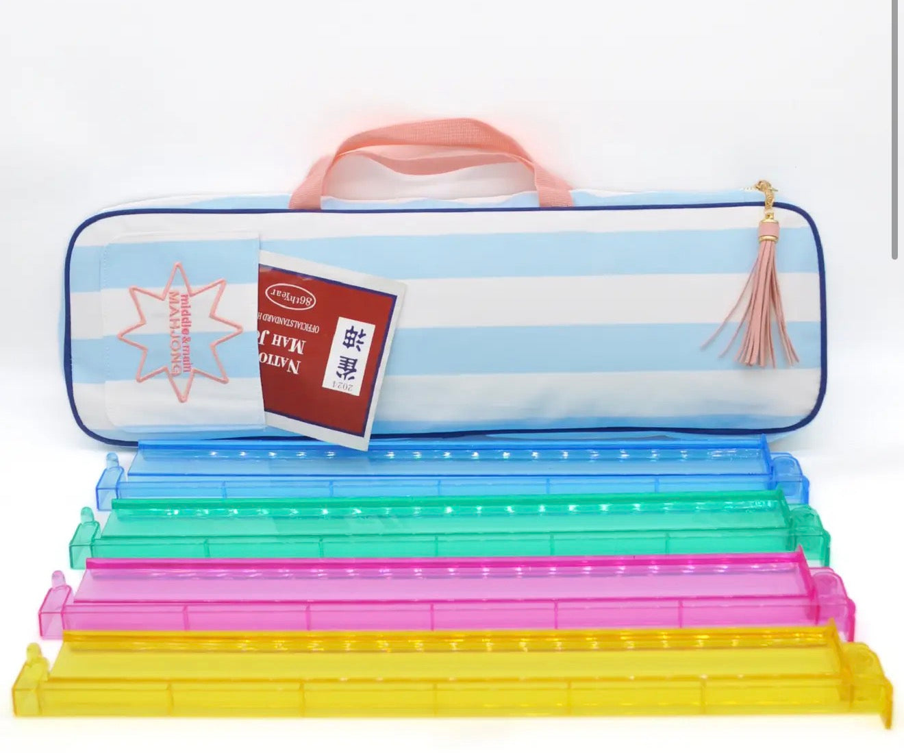 Traveling Tiles Mahjong Rack Bag (Poolside Blue)