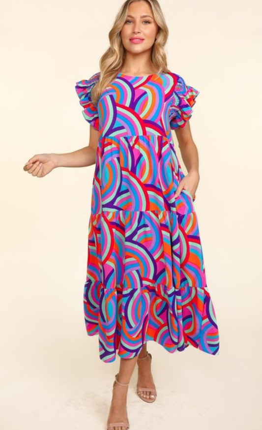 Haptics Geometric Print Dress
