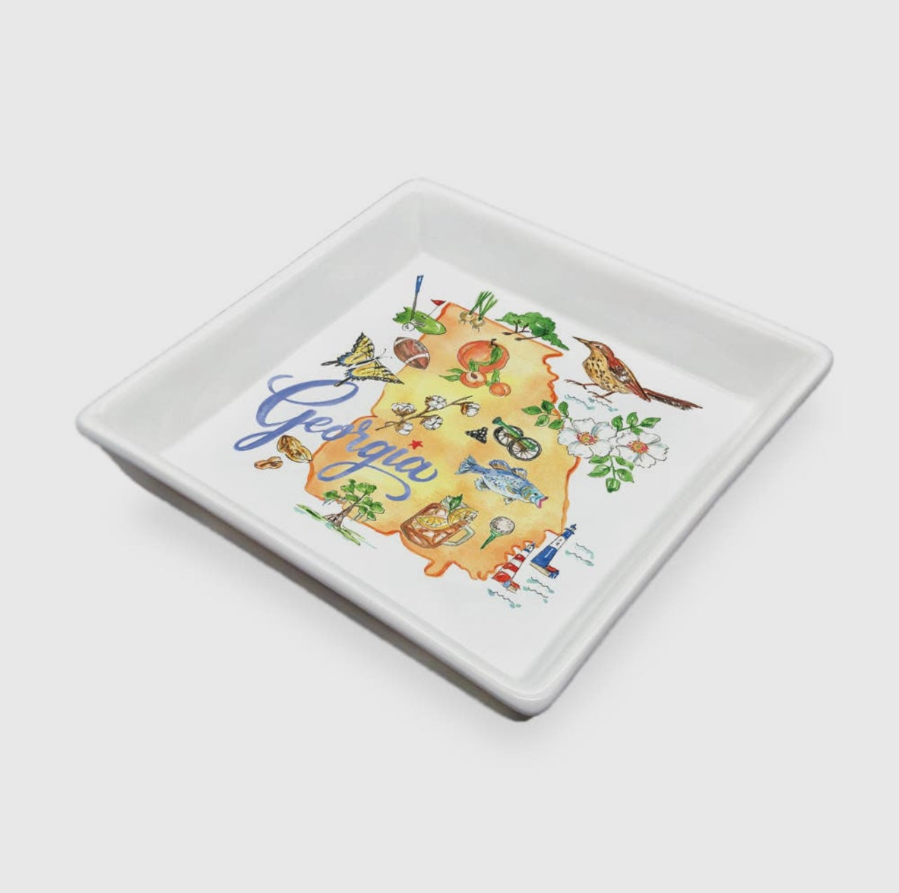 Small ceramic tray with a depiction of Georgia.