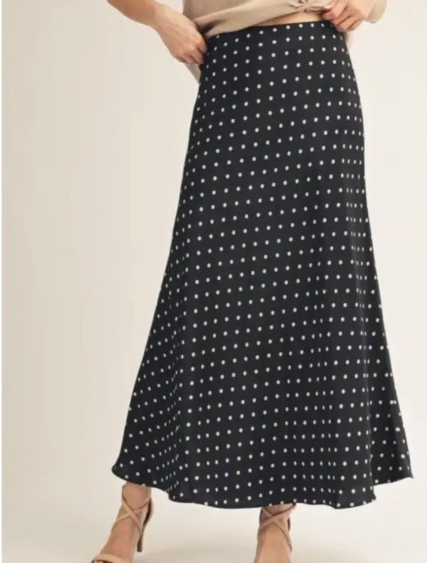Mini Polka Dot Satin Skirt