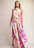 Silk Halter Neck Pants Set