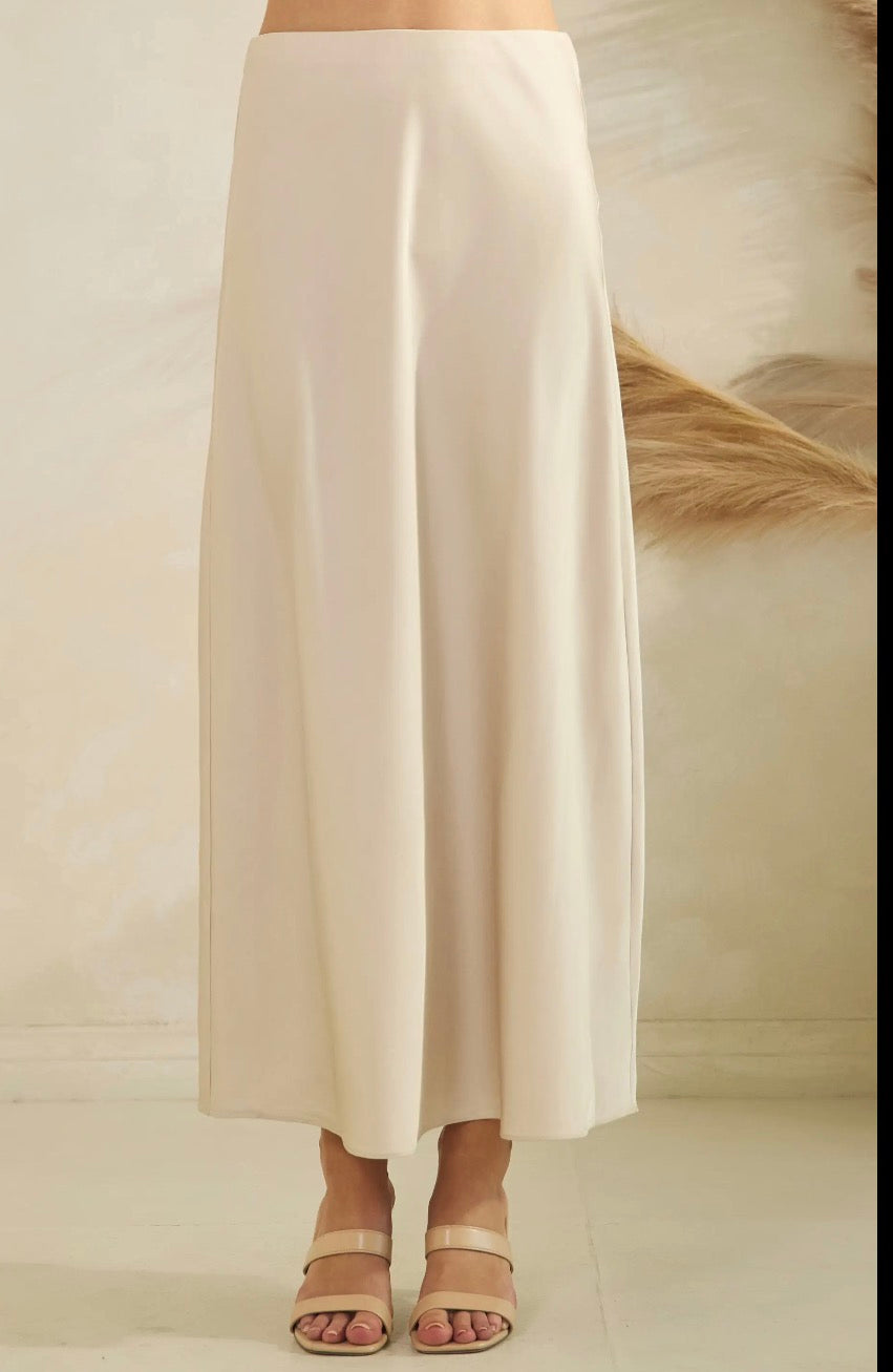 Satin Skirt With Elastic Band