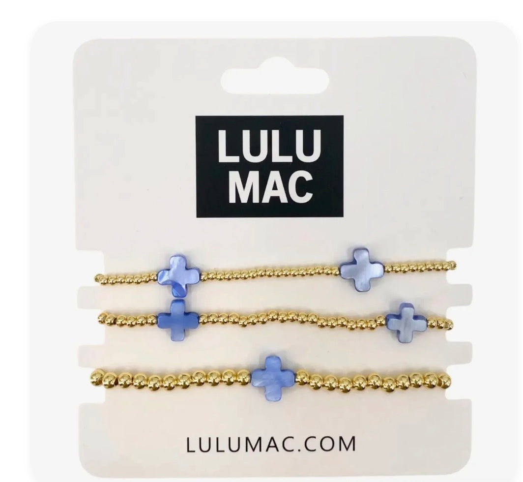 Lulu Mac Blue Cross Bracelet