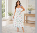 Floral Midi Dress White
