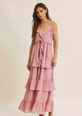 Moments That Call For Romance Ruffled Wool Dobby Maxi Dress