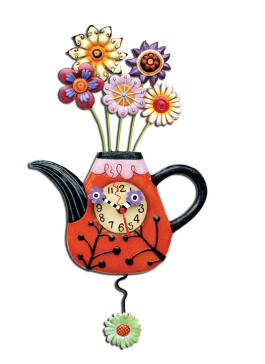Flower-tea-ful Clock “teapot”