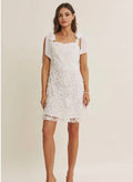 Paris Evening Lace Floral Embroidery Mini with Shoulder Tie