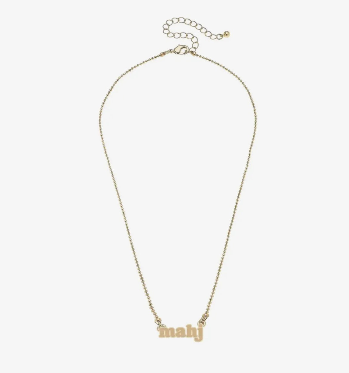 Mahjong Ball Chain Necklace In Shiny Gold