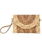 Half Moon Straw Beach Clutch