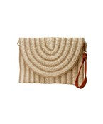 Half Moon Straw Beach Clutch