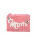 Mom Beaded Coin Purse