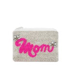 Mom Beaded Coin Purse