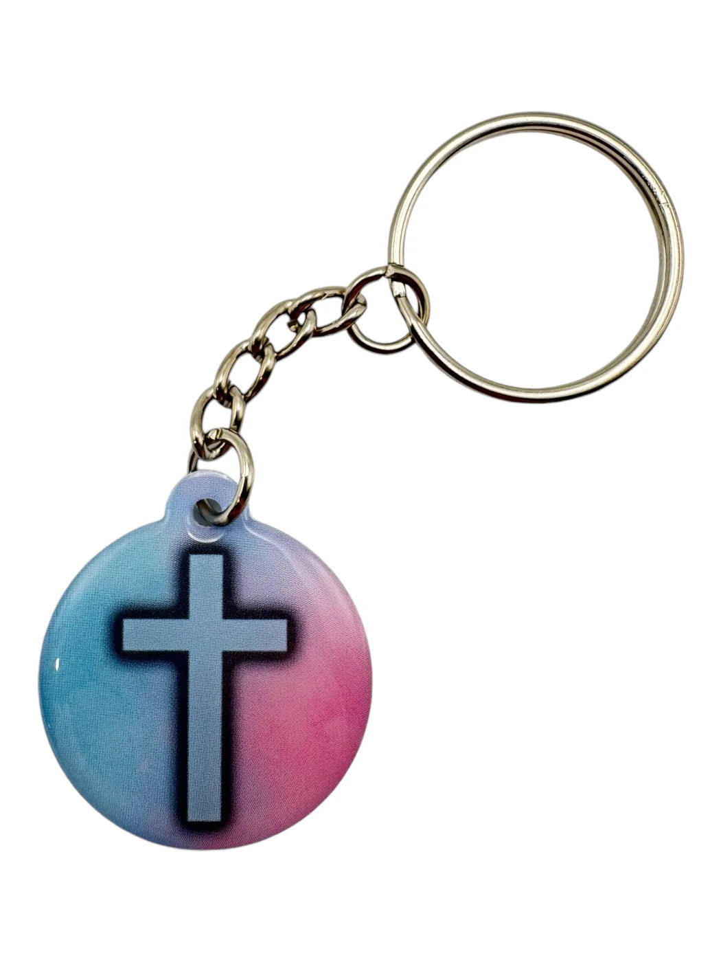 Tap to Pray Keychain - Pastel Cross