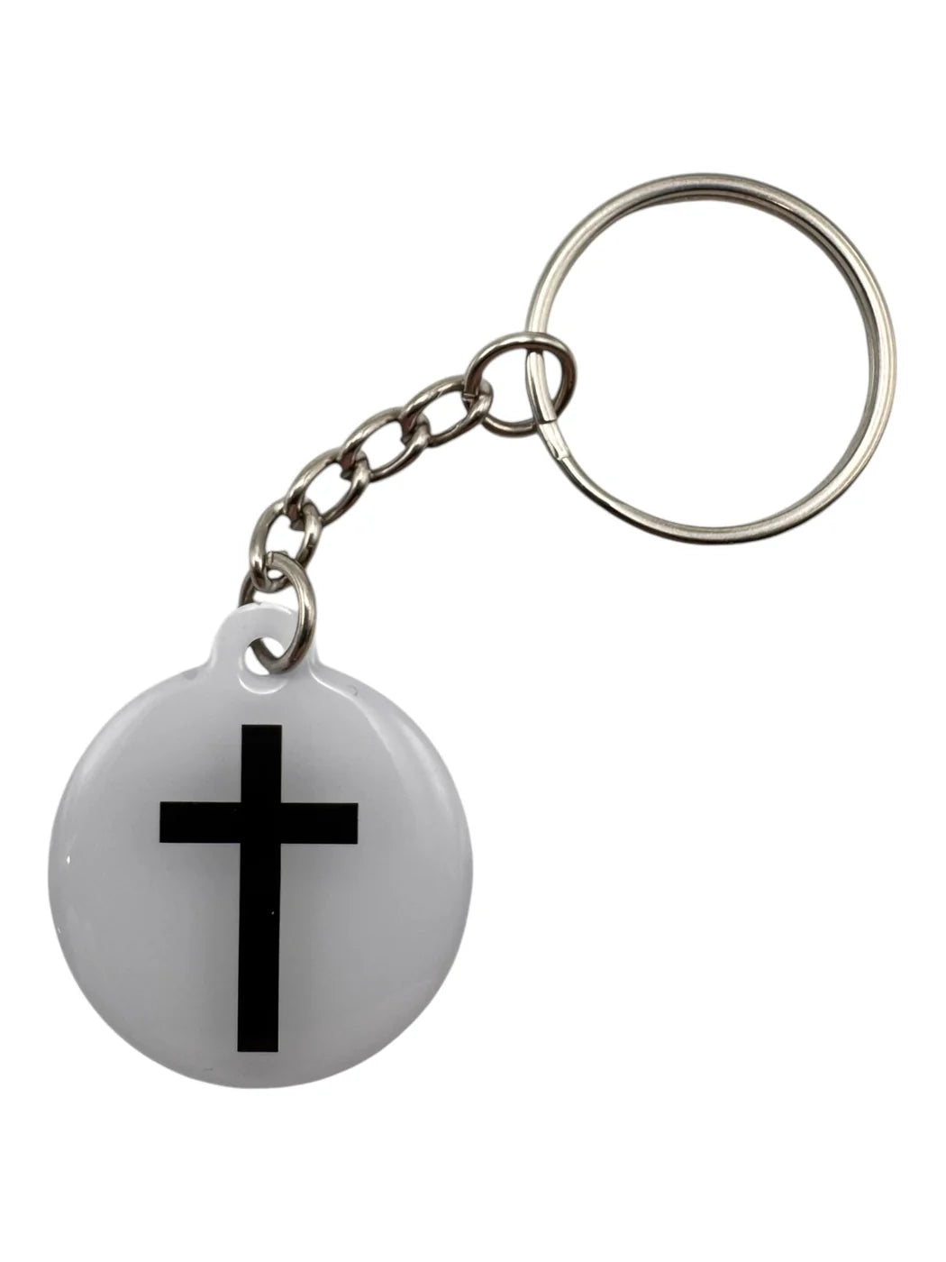 Tap to Pray Keychain - White Cross