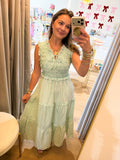 Instantly Uplifting Mixed Stripe Smocked
Midi Dress