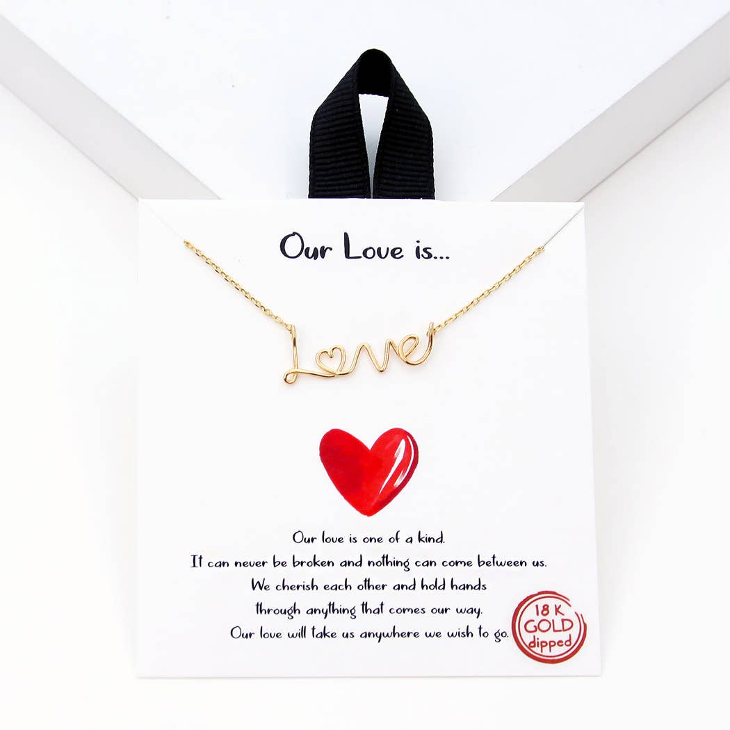 LOVE Pendant Gold Dipped Necklace