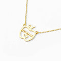 Teacher Apple Shaped Gold Dipped Necklace
