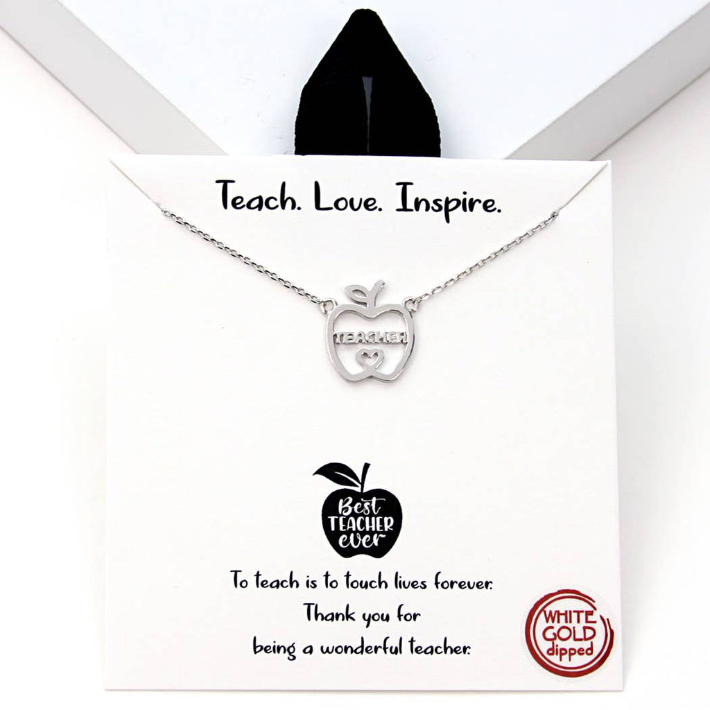 Teacher Apple Shaped Gold Dipped Necklace
