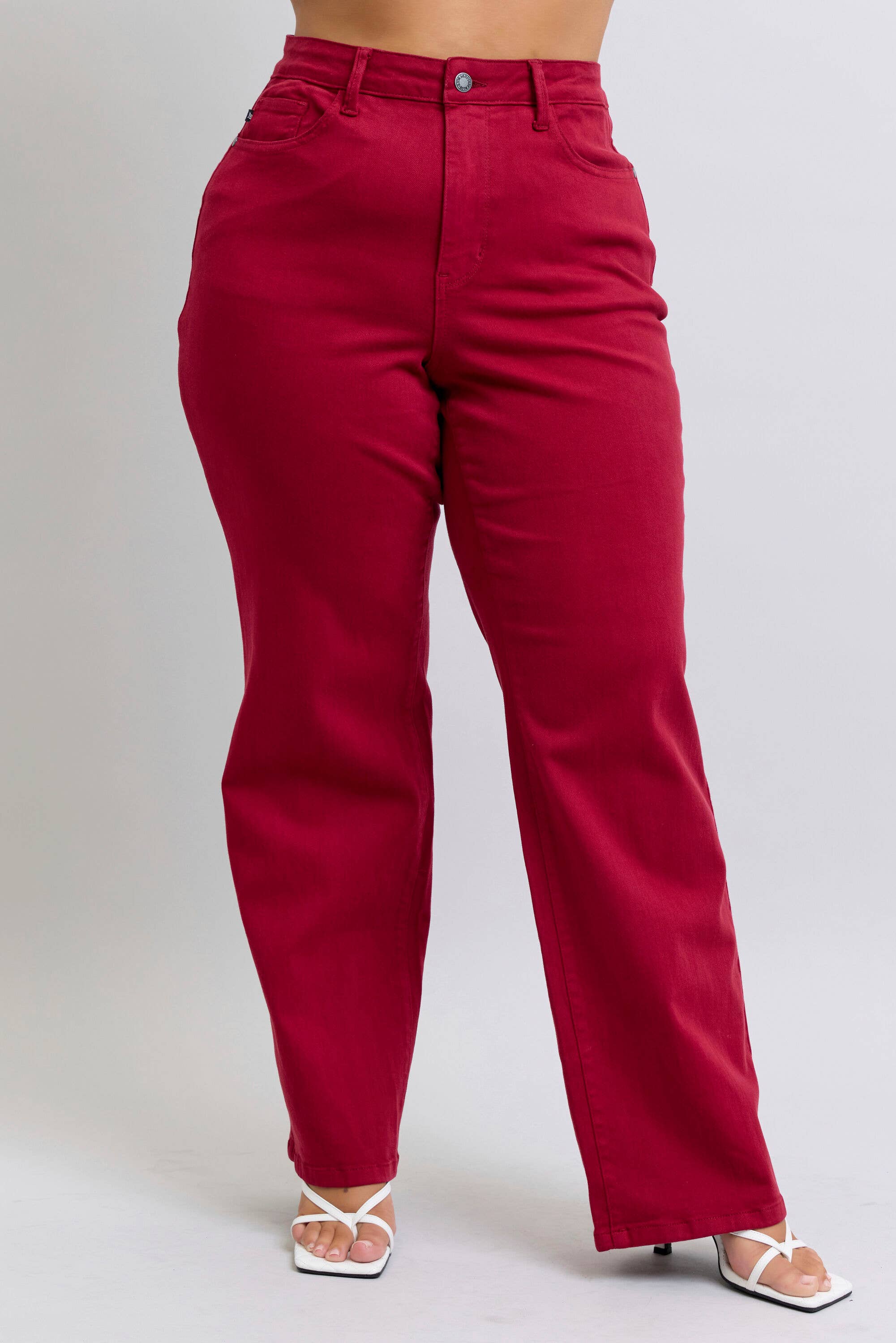 Judy Blue Heart Shaped Back Pockets 90s Straight High Waisted Jeans - PLUS