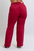 Judy Blue Heart Shaped Back Pockets 90s Straight High Waisted Jeans - PLUS