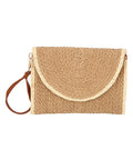 Half Moon Straw Beach Clutch