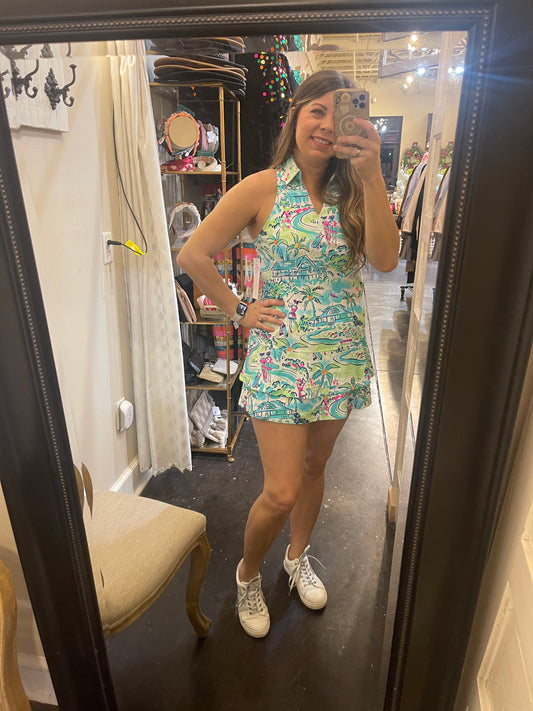 Golf Collared Athletic Dress w/Shorts