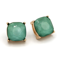 Teal Square Earrings
